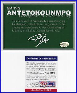 Giannis Antetokounmpo signed Milwaukee Bucks autographed 8x10 auto photo PSA/DNA