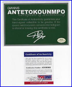 Giannis Antetokounmpo signed Milwaukee Bucks autographed 8x10 auto photo PSA/DNA