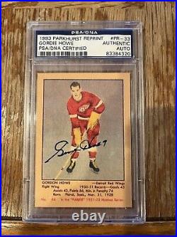 Gordie Howe signed 1993 Parkhurst 1951 Reprint RC PSA/DNA Certified Autograph