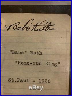 Graded 9 Mint SOLID Babe Ruth 1926 Cut Signed Autograph Cut St. Paul PSA DNA