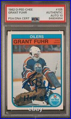 Grant Fuhr Signed 1982 O-Pee-Chee Rookie #105 Auto Gem Mint 10! (PSA/DNA)