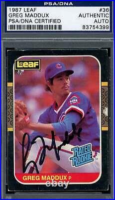 Greg Maddux PSA DNA Signed 1987 Donruss Leaf Rookie Autograph