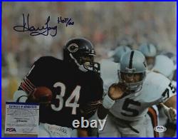 HOWIE LONG AUTOGRAPHED 11x14 GAME PLAY PHOTO PSA DNA RAIDERS With HOF INSCRIPTION