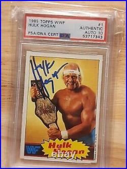 HULK HOGAN 1985 Topps WWF #1 RC Rookie Autograph Signed PSA/DNA 10 Auto