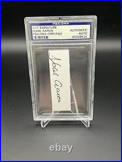 Hank Aaron Cut Signature Auto Autograph PSA DNA Certified Authentic