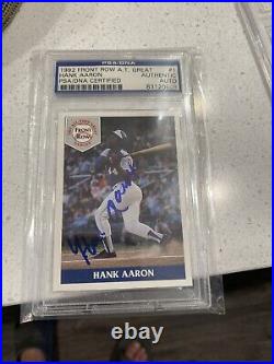 Hank Aaron PSA DNA Vintage Autograph Hard Sign Baseball Collector Card 1992 GIFT