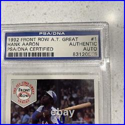 Hank Aaron PSA DNA Vintage Autograph Hard Sign Baseball Collector Card 1992 GIFT