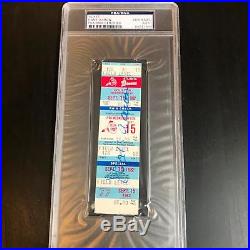 Hank Aaron Signed Autographed Original 1982 Atlanta Braves Ticket PSA DNA COA