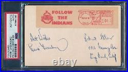 Hank Greenberg HOF Autographed/Ins 1949 GPC Indian Team Postcard PSA/DNA