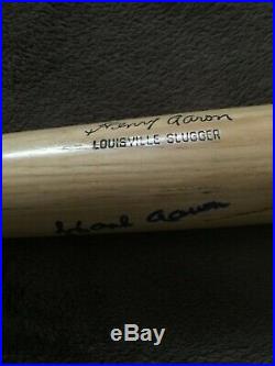 Hank Henry Aaron autographed bat, PSA DNA, Louisville Slugger H&B Braves Hall of