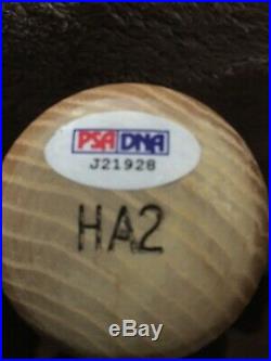 Hank Henry Aaron autographed bat, PSA DNA, Louisville Slugger H&B Braves Hall of