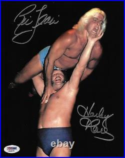 Harley Race & Ric Flair Signed WWE 8x10 Photo PSA/DNA COA NWA Picture Autograph