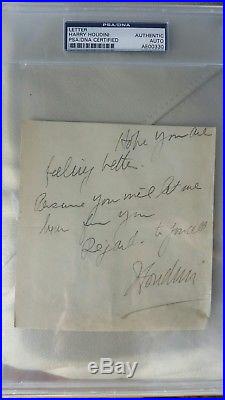Harry Houdini Signed Autograph letter PSA/DNA Certified