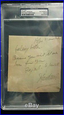 Harry Houdini Signed Autograph letter PSA/DNA Certified