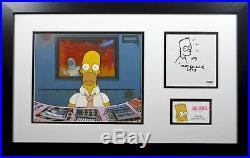 Homer Simpson production Cel with Matt Groening original drawing Autograph PSA/DNA