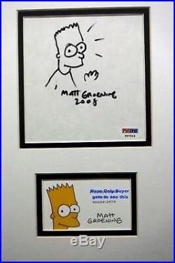 Homer Simpson production Cel with Matt Groening original drawing Autograph PSA/DNA