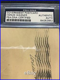 Honus Wagner Autographed Government Postcard PSA/DNA Certified. RARE