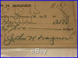 Honus Wagner autographed bank check, PSA/DNA 9 (HOF)