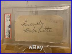Huge 3 Babe Ruth 1939 Signed Cut Autograph PSA DNA Authenticated & Encapsulated