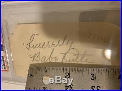 Huge 3 Babe Ruth 1939 Signed Cut Autograph PSA DNA Authenticated & Encapsulated