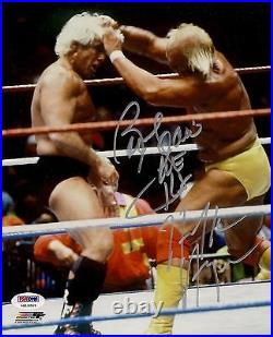 Hulk Hogan & Ric Flair Signed WWE 8x10 Photo PSA/DNA COA WCW Picture Autograph