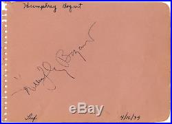 Humphrey Bogart Signature Album Page PSA/DNA COA