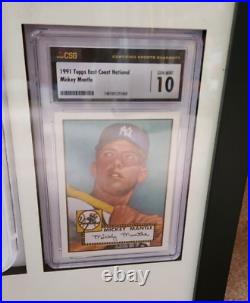 INCREDIBLE framed psa/DNA mickey mantle autograph + gem mint 10 1952 Topps CSG