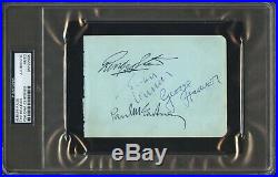 Incredible THE BEATLES (4) Autographed Album Page PSA/DNA, TRACKS LOA