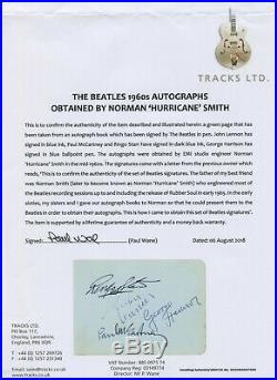 Incredible THE BEATLES (4) Autographed Album Page PSA/DNA, TRACKS LOA