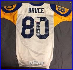 Isaac Bruce Rams Autographed Signed 1998 Logo Athletic Game Jersey 46 PSA DNA