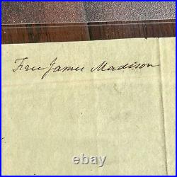 JAMES MADISON PSA/DNA Slab Full Signature Autograph Free Frank Signed