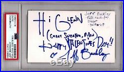 JEFF BUCKLEY Great Inscription Signed Autographed 3x5 Index Card PSA/DNA SLABBED