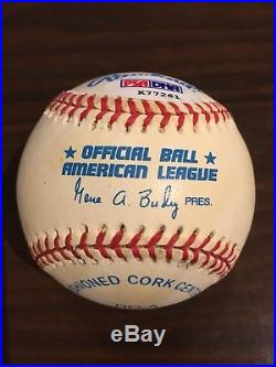 JOE DIMAGGIO autographed baseball official MLB American League Rawlings PSA DNA