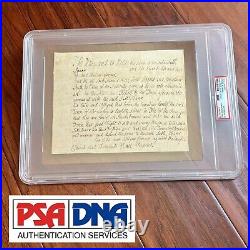 JOHN ADAMS PSA/DNA Slab Handwritten Autograph Document Signed