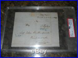 JOHN TYLER SIGNED FREE FRANK PSA/DNA AUTHENTIC AUTO 10th PRESIDENT CUT SIGNATURE