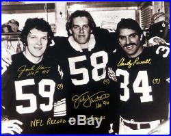 Jack Lambert, Jack Ham & Russell Autographed 16x20 Photo Steelers Psa/dna 79718