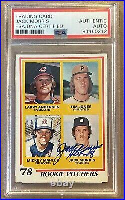 Jack Morris Autograph signed 1978 Topps Rookie Card with HOF 18 PSA/DNA