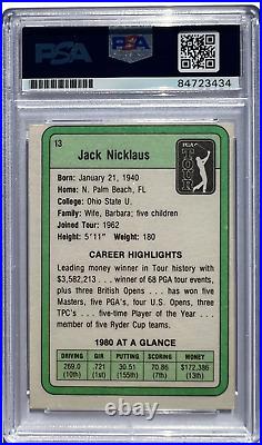 Jack Nicklaus Signed 1981 Donruss Golf Rookie Card #13 Rc Psa/dna Auto 10