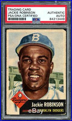 Jackie Robinson Autographed Signed 1953 Topps Card #1 Dodgers PSA/DNA #84213449