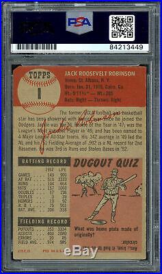 Jackie Robinson Autographed Signed 1953 Topps Card #1 Dodgers PSA/DNA #84213449