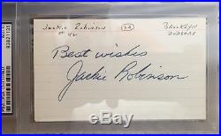 Jackie Robinson Signed Card Cut Auto Autograph Psa dna Slabbed Brooklyn Dodgers