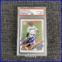 Jazz Chisholm Signed Autographed 2021 Topps Rookie RC Card PSA/DNA Marlins