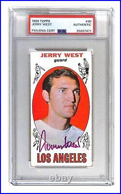 Jerry West 1969-70 Topps Basketball Autographed Card #90 PSA/DNA Lakers 7471