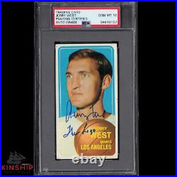 Jerry West signed 1970 Topps Card PSA DNA Slab Auto 10 Inscribed The Logo C955