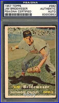 Jim Brideweser PSA DNA Signed 1957 Topps Autograph