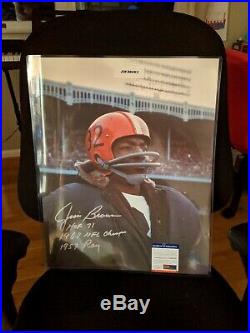 Jim Brown Autograph 16x20 Photo 3X Inscriptions HOF ROY NFL Champ PSA/DNA Browns