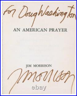 Jim Morrison The Doors Signed An American Prayer Extremely Rare Poetry Book PSA
