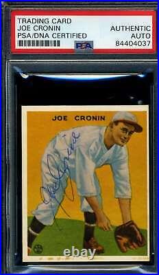 Joe Cronin PSA DNA Coa Signed 1933 Goudey Reprint Autograph