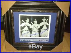 Joe DiMaggio Mickey Mantle Ted Williams Autographed 8x10 PSA DNA Auto Signed