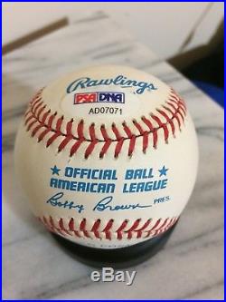 Joe DiMaggio autographed baseball official MLB American League Rawlings PSA DNA